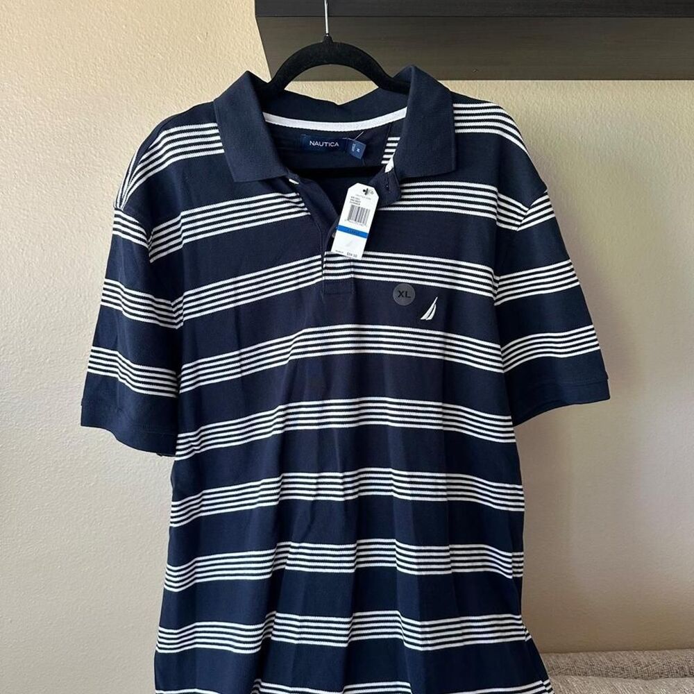 Nautica Men's Navy and Blue Polo-shirts